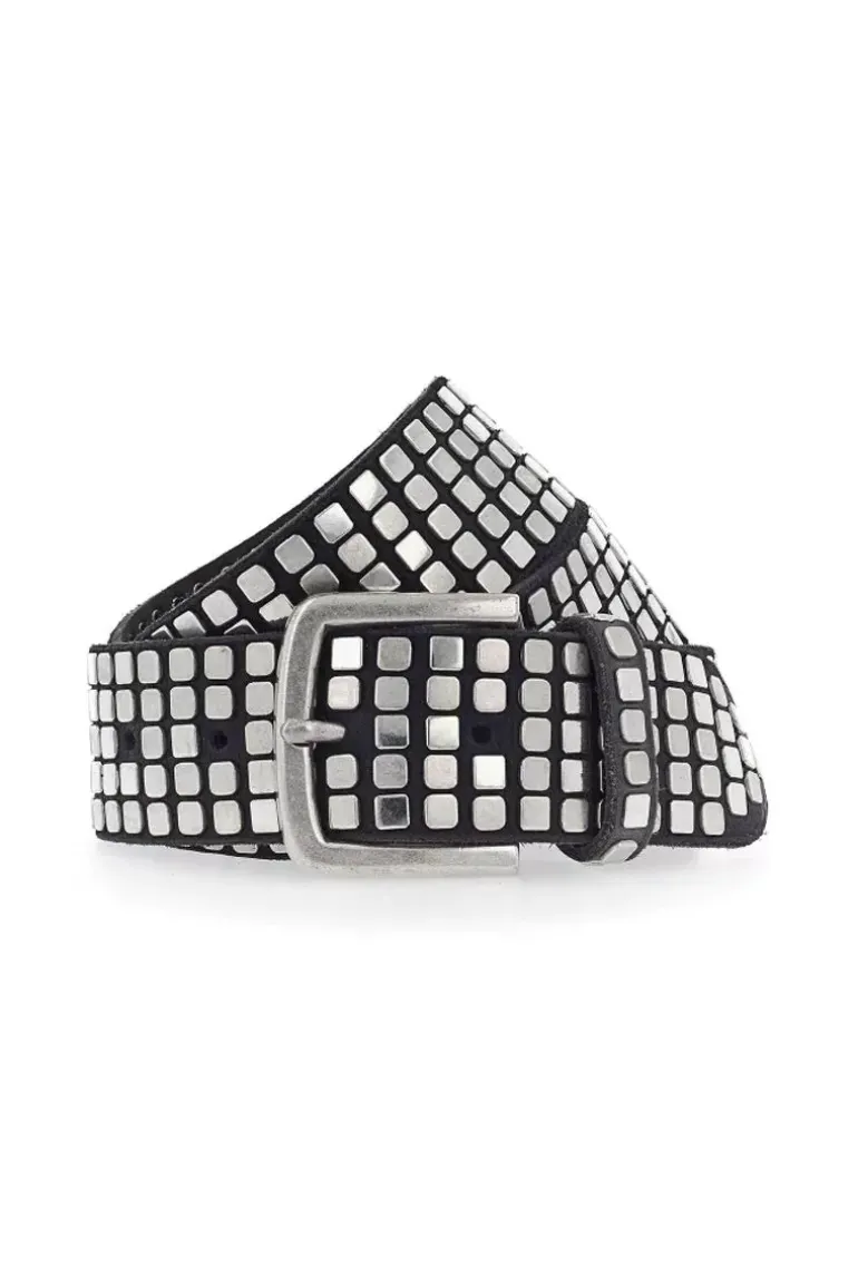 Quinn Geometric Studded Belt By BBelt In Black