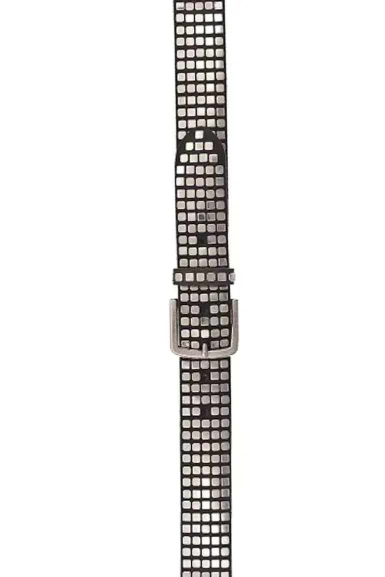 Quinn Geometric Studded Belt By BBelt In Black