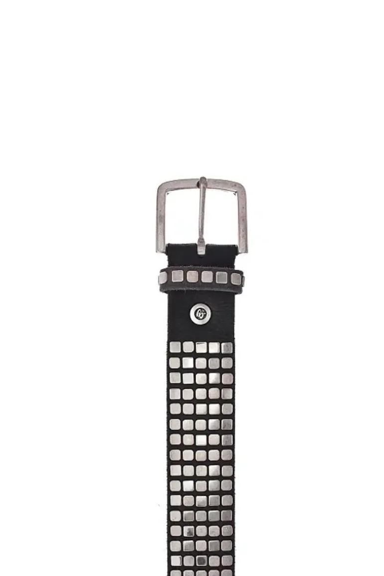 Quinn Geometric Studded Belt By BBelt In Black