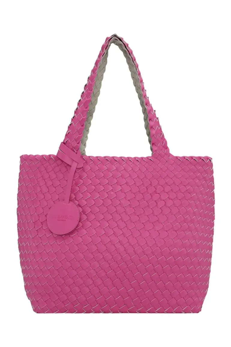 Reversible Woven Tote Bag By Ilse Jacobsen In Pink