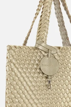 Reversible Woven Tote Bag By Ilse Jacobsen In Platinum