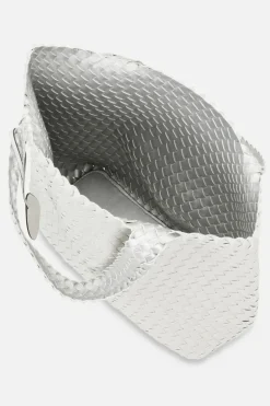Reversible Woven Tote Bag By Ilse Jacobsen In Silver