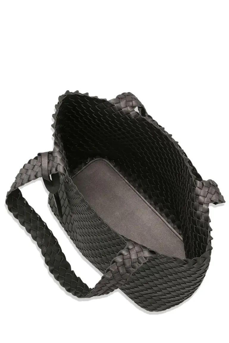 Reversible Woven Tote Bag By Ilse Jacobsen In Gunmetal