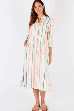 Rubyyaya Somerset Maxi Dress In Multi Stripe