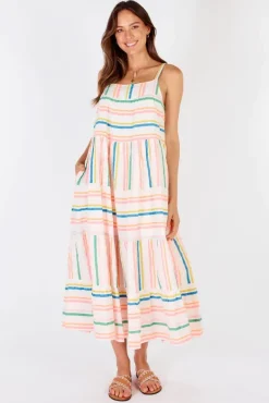 Rubyyaya Somerset Sundress In Multi Stripe