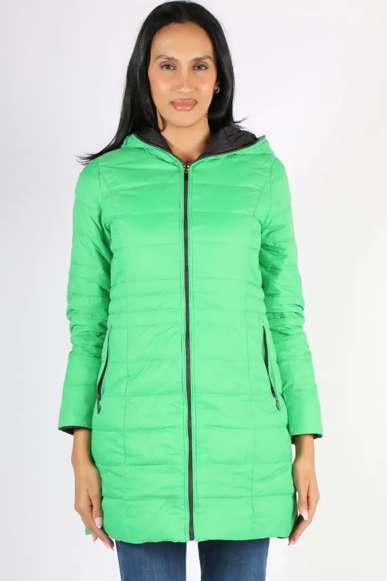 Sabena Reversible Down Puffer Coat In Green
