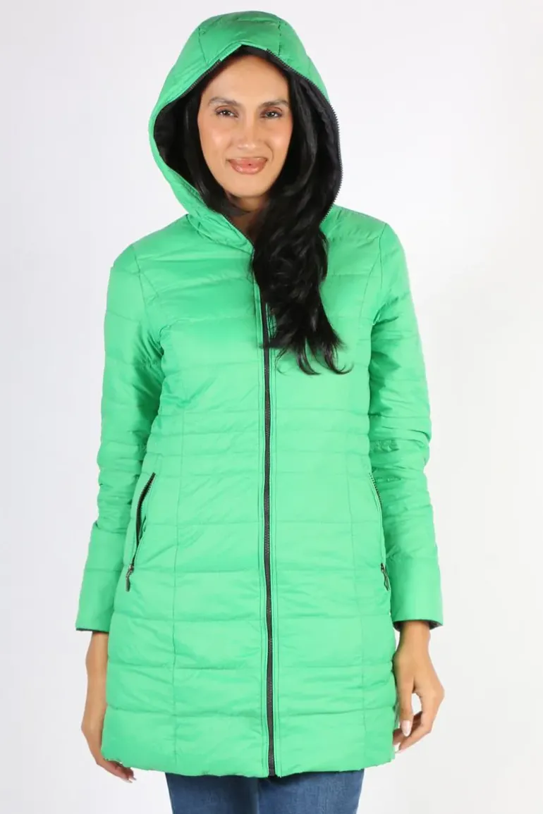 Sabena Reversible Down Puffer Coat In Green