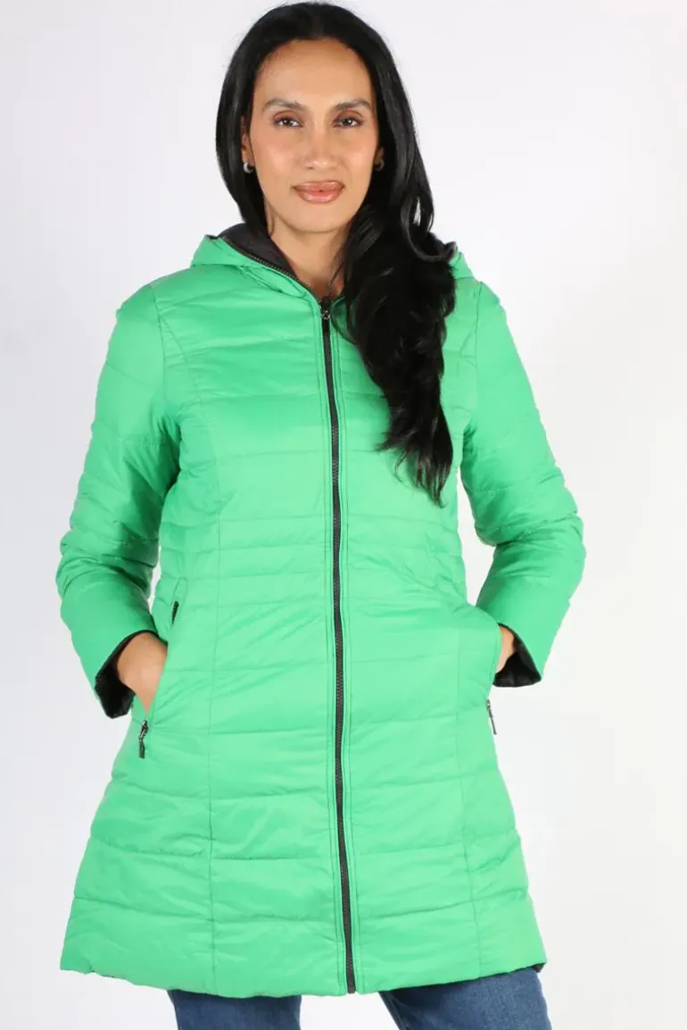 Sabena Reversible Down Puffer Coat In Green