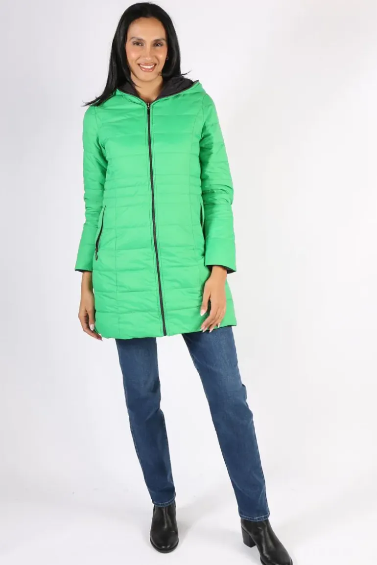 Sabena Reversible Down Puffer Coat In Green