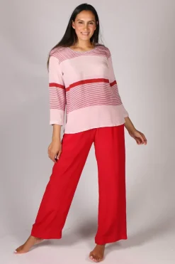 Sarine Stripe Top By Anupamaa In Pink