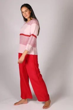 Sarine Stripe Top By Anupamaa In Pink
