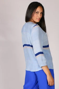 Sarine Stripe Top By Anupamaa In Blue