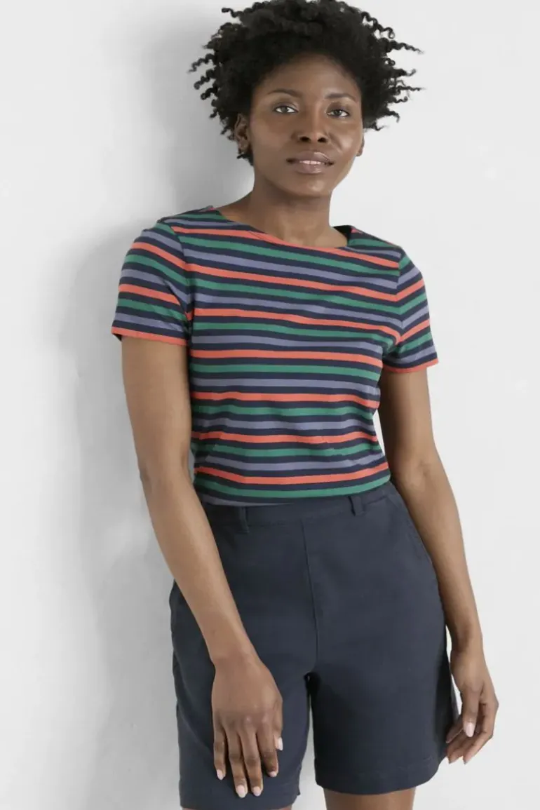 Seasalt Cornish Maritime Copse Stripe Tee In Multi