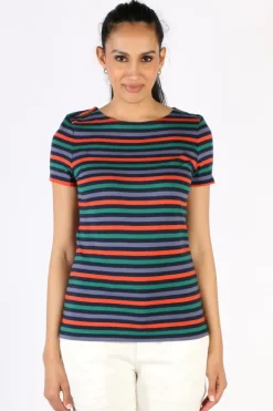 Seasalt Cornish Maritime Copse Stripe Tee In Multi