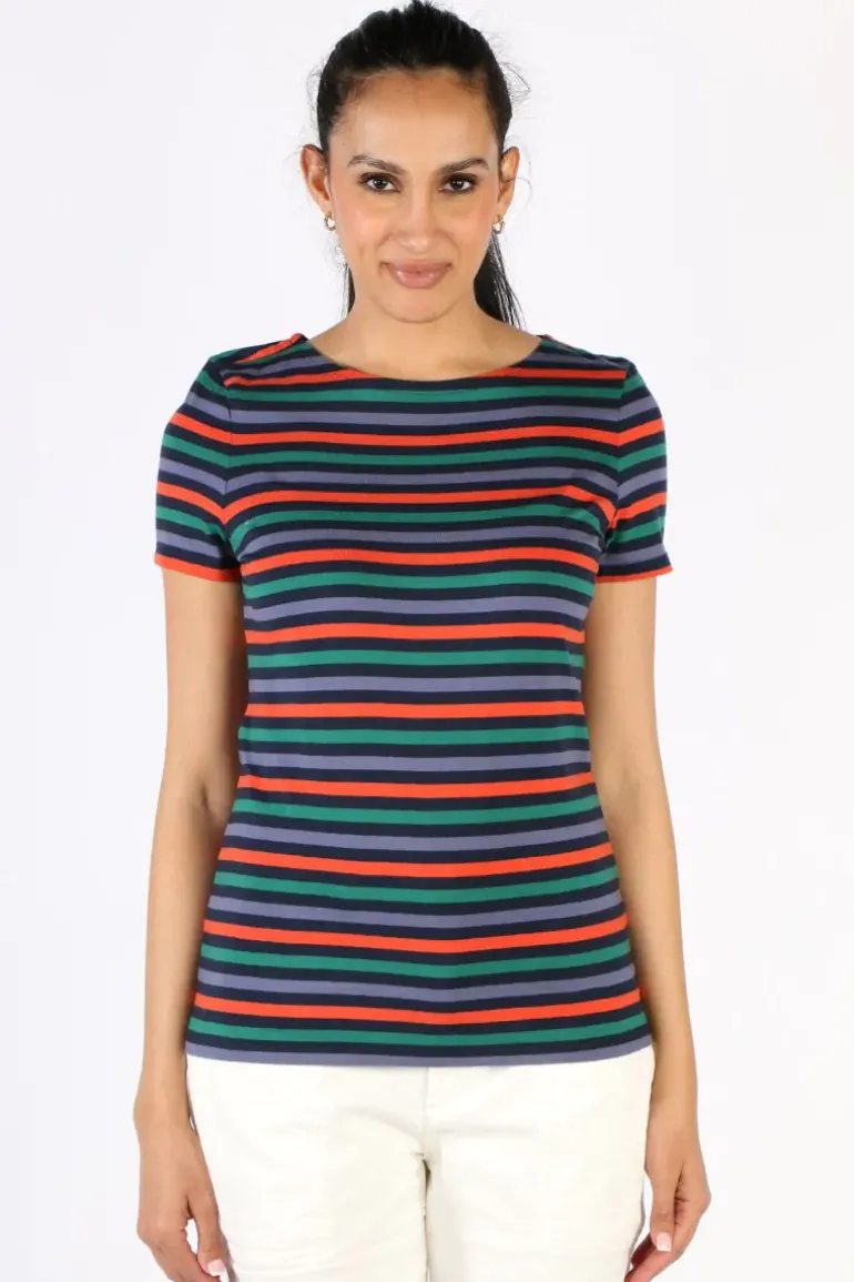 Seasalt Cornish Maritime Copse Stripe Tee In Multi