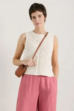 Seasalt Doe Path Knitted Vest In Chalk