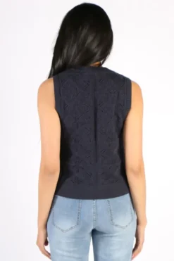 Seasalt Doe Path Knitted Vest In Navy