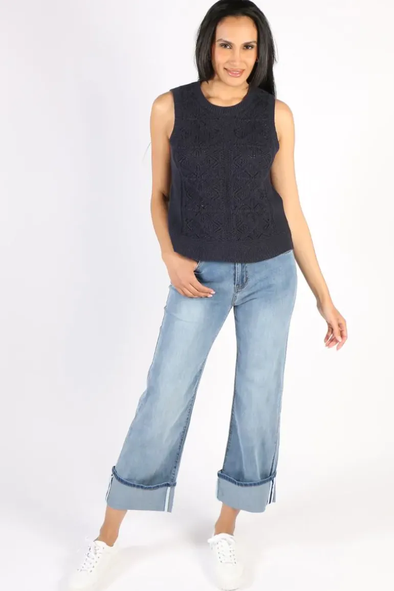 Seasalt Doe Path Knitted Vest In Navy