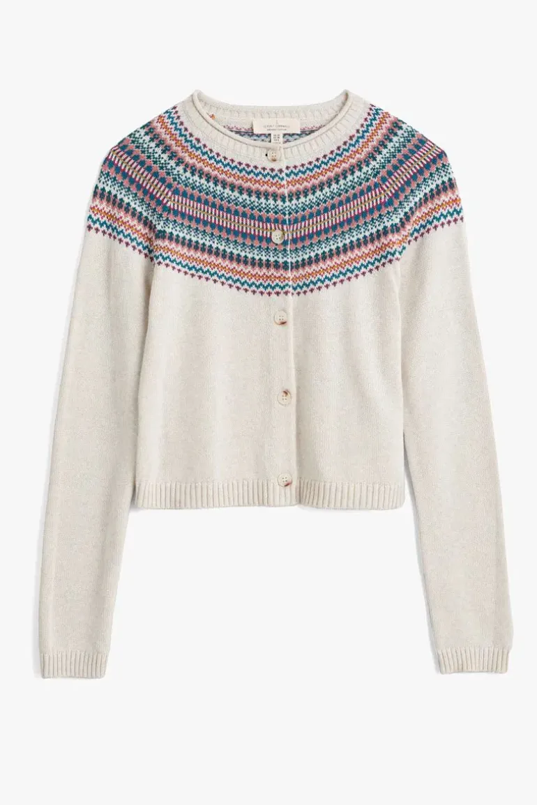 Seasalt Floral Fence Wild Berry Sweet Pea Cardigan In Ivory