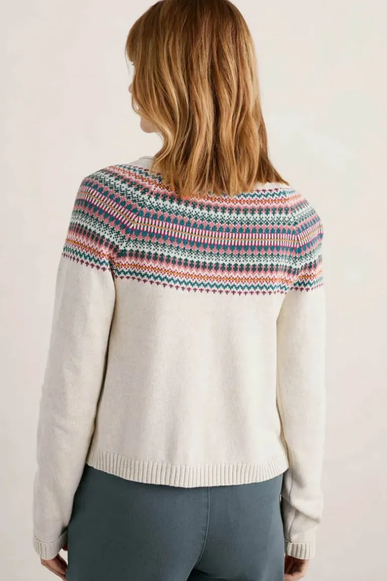 Seasalt Floral Fence Wild Berry Sweet Pea Cardigan In Ivory