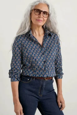 Seasalt Geo Rosebud Larissa Shirt In Blue