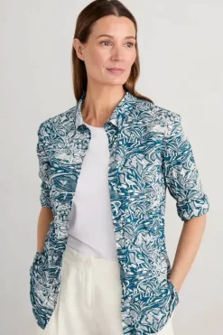 Seasalt Larissa Helford Birds Ocean Drift Shirt In Ocean