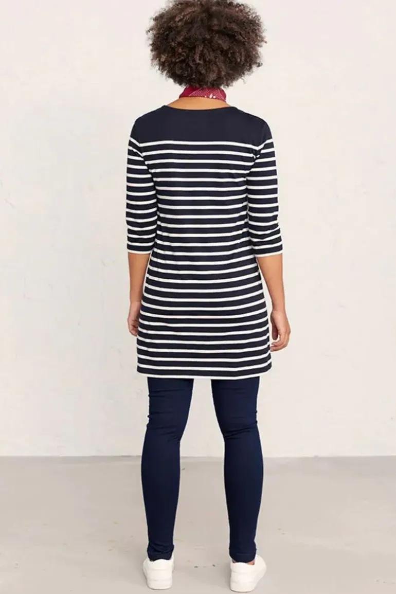 Seasalt Sailor Tunic In Navy Stripes