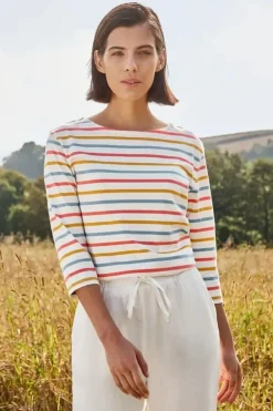 Seasalt Tri Breton Chalk Crab Shell Sailor Top In Stripe