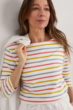 Seasalt Tri Breton Chalk Crab Shell Sailor Top In Stripe
