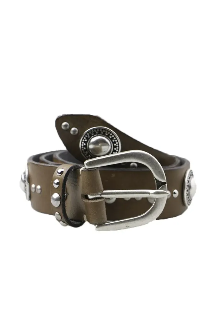 Shield Stud Belt By B.Belt In Taupe