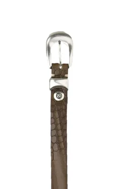 Skinny Croc Belt In Steel By B.Belt