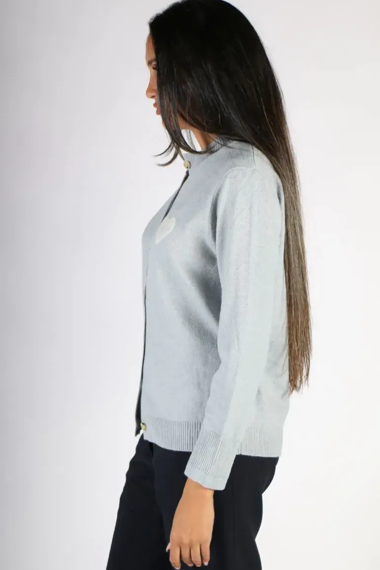 Spanner Heart On Your Sleeve Cardigan In Ice