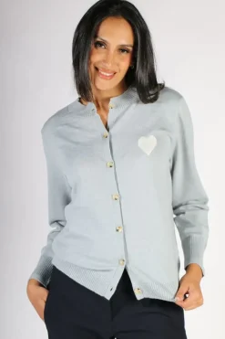 Spanner Heart On Your Sleeve Cardigan In Ice