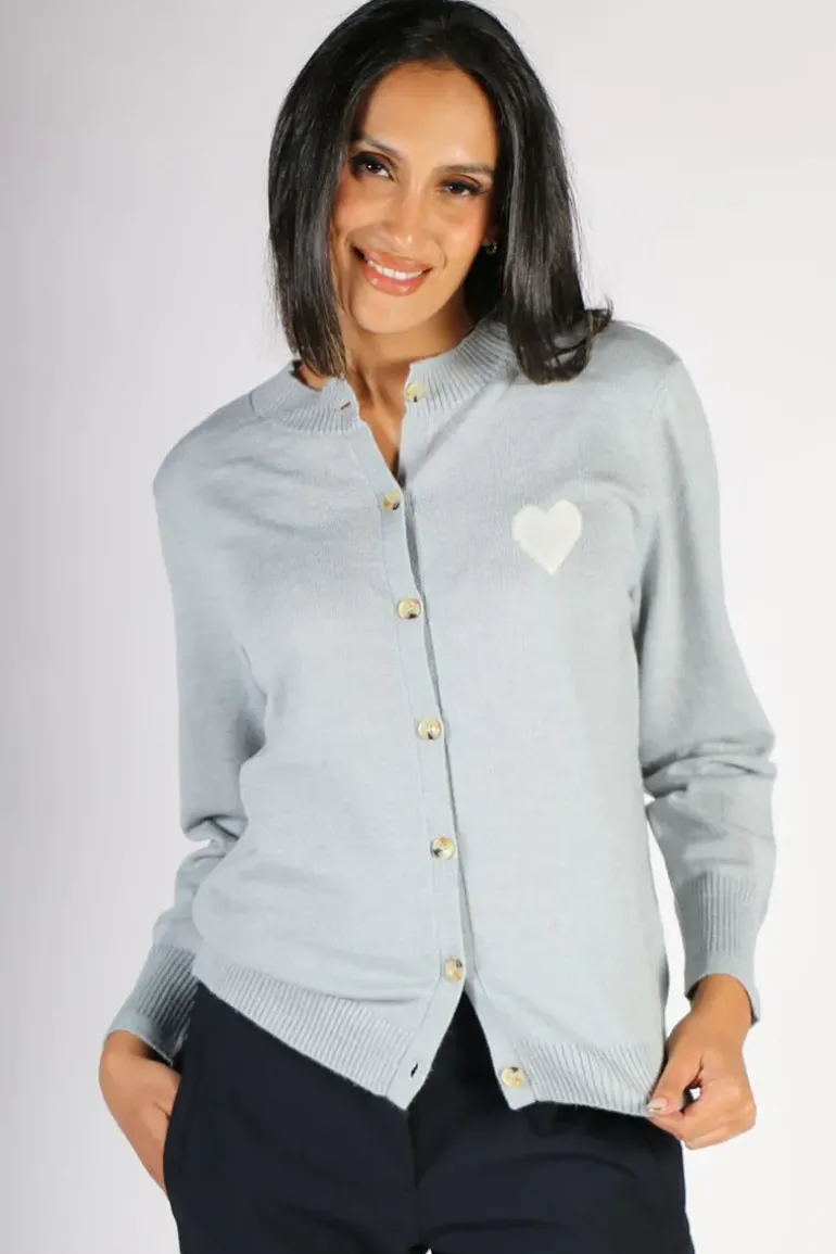 Spanner Heart On Your Sleeve Cardigan In Ice