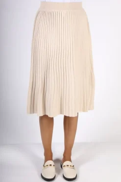 Spanner Pleated Skirt In Oat
