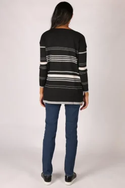 Split Hem Jumper In Black By Bridge & Lord
