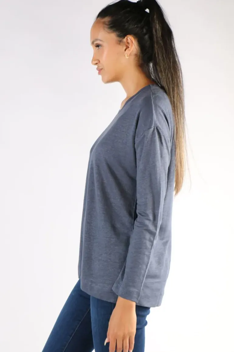 Split Hem Tee In Licorice By Jump