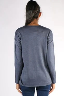 Split Hem Tee In Licorice By Jump