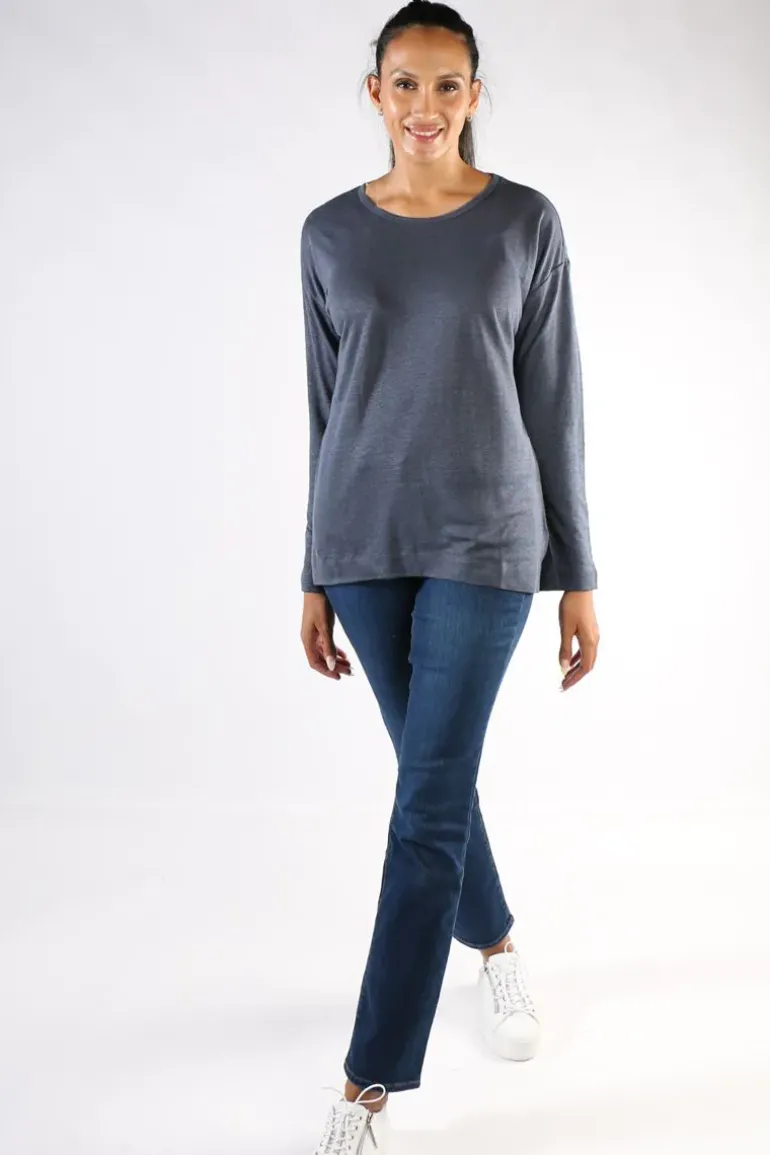 Split Hem Tee In Licorice By Jump