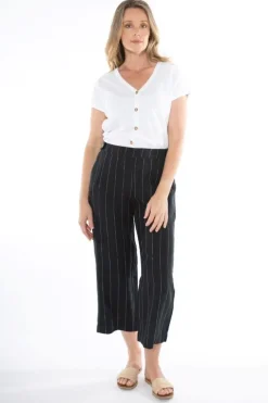 Stripe Cropped Pant In Black By Jump