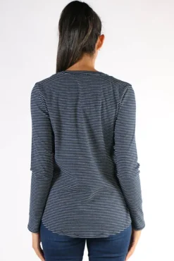 Stripe Waffle Tee In Navy By Jump