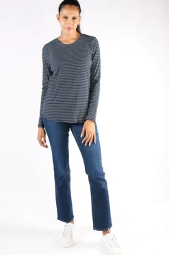 Stripe Waffle Tee In Navy By Jump