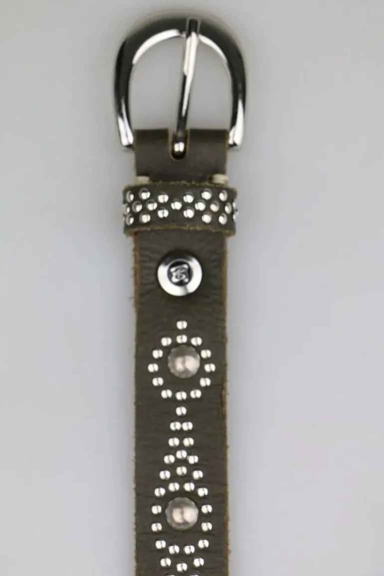 Svana Skinny Belt By B.Belt In Olive