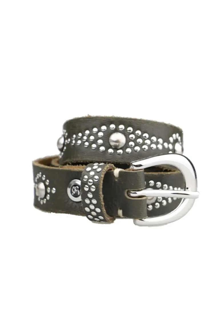Svana Skinny Belt By B.Belt In Olive