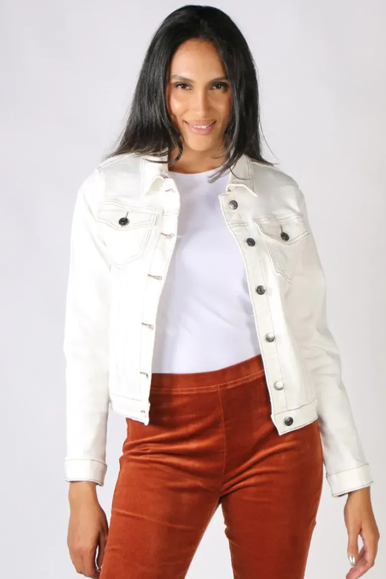 Threadz Contrast Jacket In Ivory