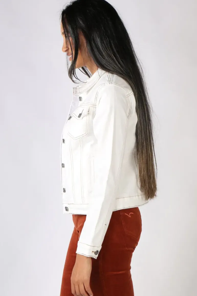 Threadz Contrast Jacket In Ivory