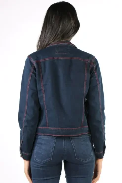 Threadz Contrast Trucker Jacket In Denim