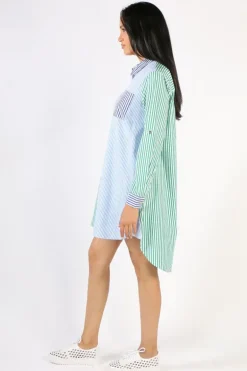 Threadz Get Shirty Shirt Dress In Stripe