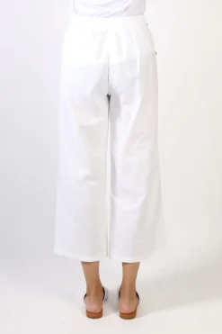 Threadz Gold Button Pant In White