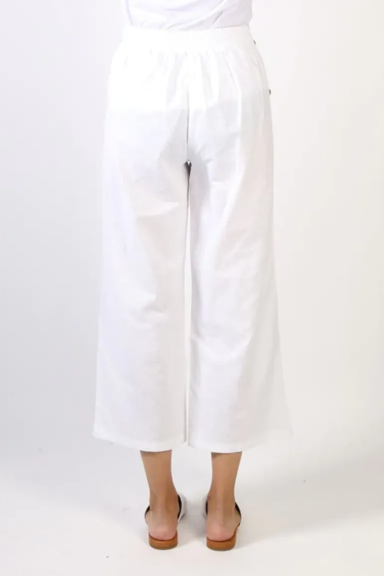 Threadz Gold Button Pant In White